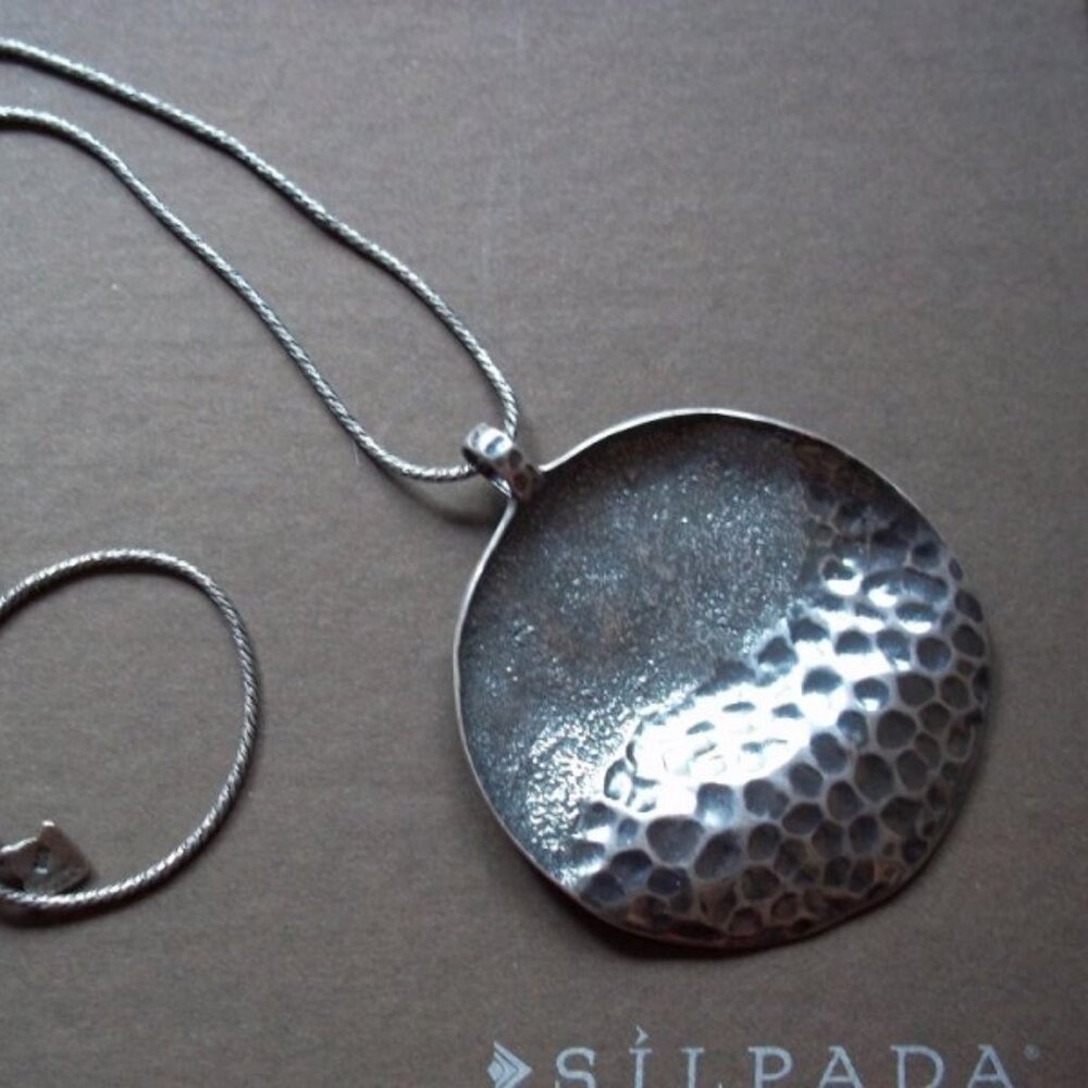 N1496 Silpada Retired Hammered Silver Necklace